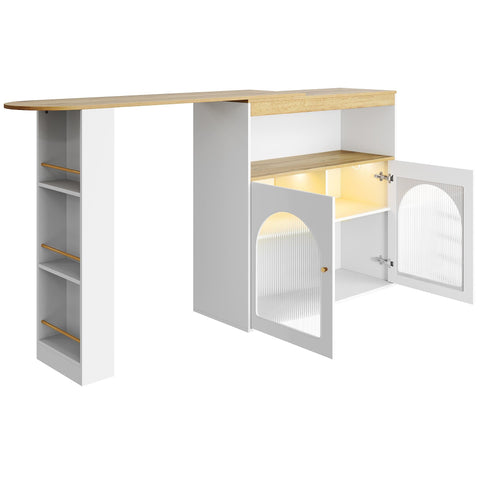 Rootz Extendable Bar Table - Rotating Dining Table - Space-Saving Table - Storage Solution - 138-193×39×105 cm