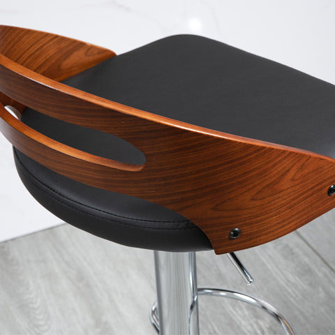 Rootz Set of 2 Bar Stools - High Chairs - Swivel Stools - Ergonomic Comfort - 46.5L x 44.5W x 79-100H cm