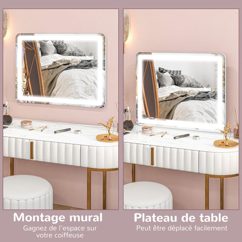 Rootz LED Mirror - Makeup Mirror - Vanity Mirror - 10x Magnification - USB Charging - Touch Control - 80cm x 14cm x 62cm