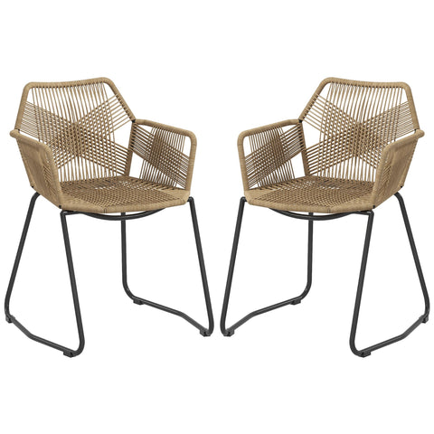 Rootz Set of 2 Dining Room Chairs - Boho Chic - Kitchen Chairs - Comfortable Seating - 56cm x 59cm x 74cm