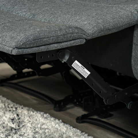 Rootz Dubbele Bank - Ligstoel - Fauteuil - Schuim met hoge dichtheid - Onafhankelijke rugleuningen - Zijbediening - Grijs polyester - L141,5 x B95 x H94,5 cm (zittend) / D157,5 x B141,5 x H75 cm (liggend)