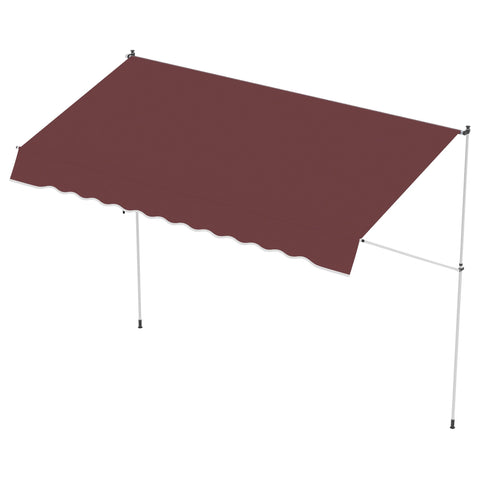 Rootz Manual Extendable Awning - Telescopic Cover - Adjustable Sun Shade - UV-Resistant Bordeaux - Easy Installation - 300cm x 150cm x 170-280cm