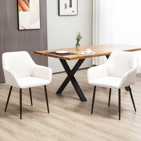 Rootz Dining Room Chairs Set - Visitor Chairs - Scandinavian Design - Ergonomic Comfort - 59.5cm x 56.5cm x 81cm - White