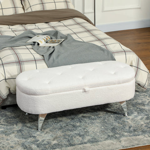 Rootz Storage Bench - Upholstered Seating - Ottoman Bench - Handy Storage - 114cm x 47cm x 46.5cm