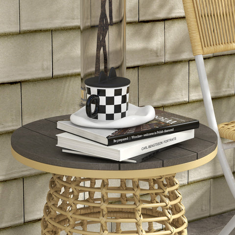 Rootz Round Garden Coffee Table - Outdoor Side Table - Patio Table - Durable & Stable - Ø45cm x 50h cm