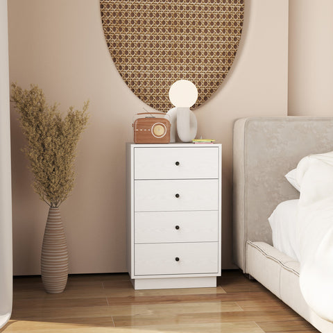 Rootz White Chest of Drawers - Sideboard - Wooden Material - Modern Style - Space Efficient Storage - 47cm x 29cm x 75cm