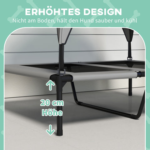 Rootz Dog Bed with Roof - Outdoor Dog Shelter - Elevated Dog Cot - Breathable & Water-Repellent - 91 x 76 x 89 cm - Comfort & Protection