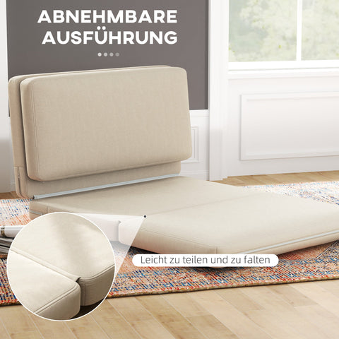 Rootz 2-in-1 Folding Recliner - Guest Mattress - Lazy Sofa - Maximum Comfort - 120W x 80D x 75H cm (Chair), 120W x 275D x 10H cm (Bed) - Brown