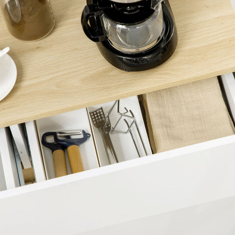 Rootz Sideboard - Buffet Cabinet - Storage Unit - Ample Storage - Adjustable Shelf - Easy to Clean - 110L x 29.5W x 82H cm - Chipboard