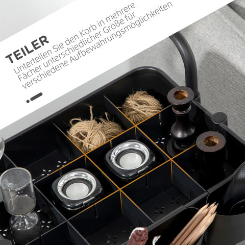 Rootz 3 Tier Trolley Storage Baskets - Organizer Cart - Mobile Storage - Compact Design - 42cm x 38cm x 86.5cm