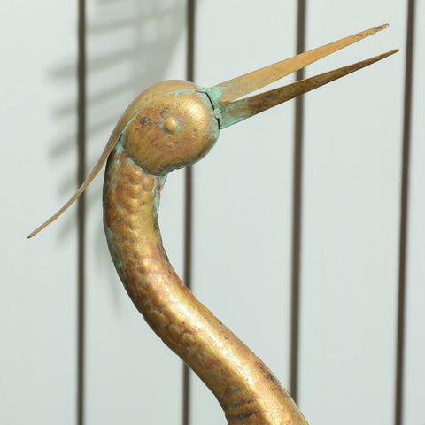 Rootz Heron Garden Statue - Outdoor Sculpture - Metal Decoration - Weatherproof and Stable - 39cm x 17cm x 90cm