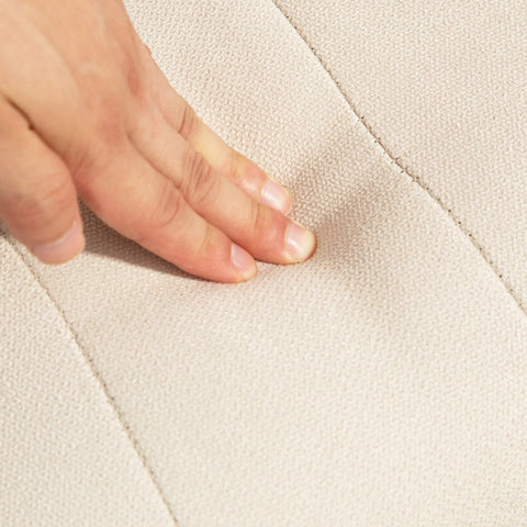 Rootz Rocking Chair - Nursing Chair - Relaxation Chair - Beige Linen Look - Wide Seat - Soft Padding - Beech Frame - 65cm x 90cm x 98cm