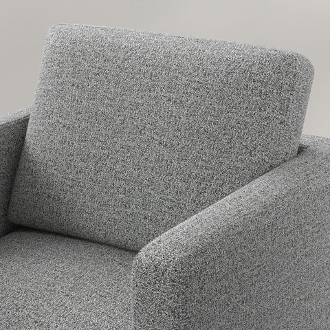 Rootz Lounge Armchair - 1-Seater - Fabric Chair - Linen Look - Maximum Comfort - 79 x 76 x 65 cm - Grey and Black