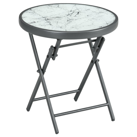 Rootz Foldable Side Table - Outdoor Folding Table - Compact Patio Table - Weatherproof & Easy to Clean - 45 x 45 x 50 cm