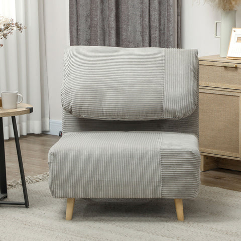 Rootz 2-in-1 Sleep Armchair Guest Bed - Recliner - Folding Sofa - Adjustable Headrest - Space Saving - 82cm x 89cm x 83cm Grey