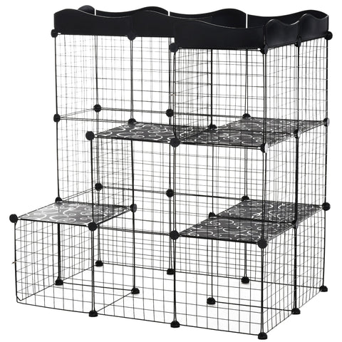 Rootz Modular Small Pet Cage - Zoo Enclosure - Rabbit Hutch - Safe Play Space - 105 x 70 x 116 cm