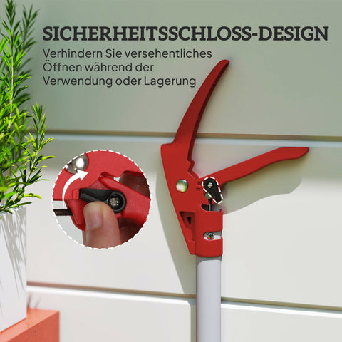 Rootz 1.8m Tree Traps - Pruning Shears - Long-Stemmed Garden Scissors - Lightweight Aluminum Handle - 180cm x 10cm x 3cm