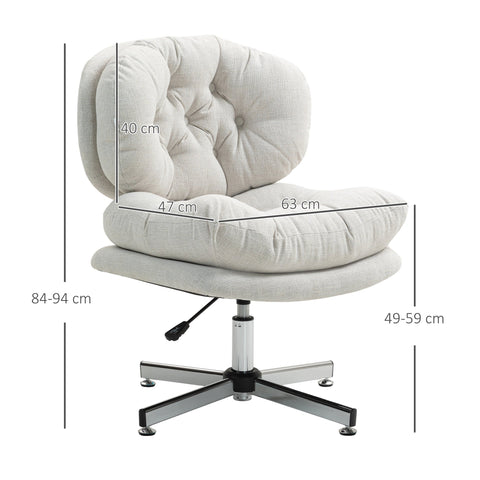 Rootz Office Chair - Desk Chair - Swivel Chair - Comfortable Seating - 65cm x 84-94cm - White