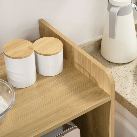 Rootz Microwave Kitchen Trolley - Mobile Kitchen Island - Rolling Cart - Adjustable Storage - 58 x 40 x 118 cm