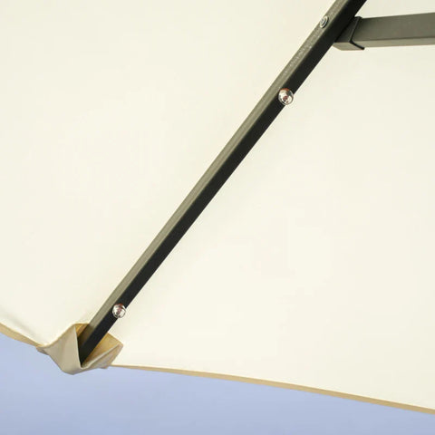 Rootz Double Umbrella - Patio Umbrella - Tilting with Solar Panel - 35 LEDs - Steel Frame - Beige - 2.95 x 1.50 x 2.19 m