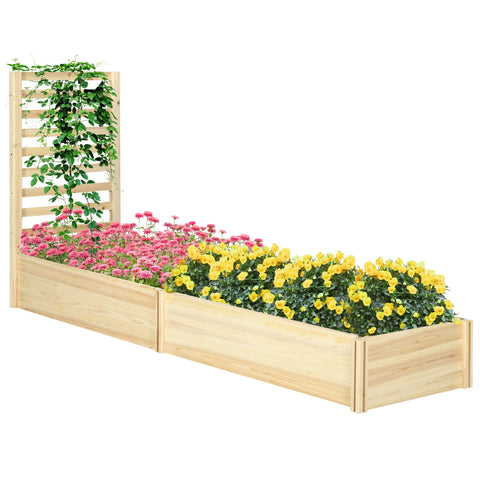 Rootz Planter with Tin Grille - Flower Box - Garden Plant Vessel - Spruce Wood - 230L x 60B x 110H cm - UV & Weather Resistant