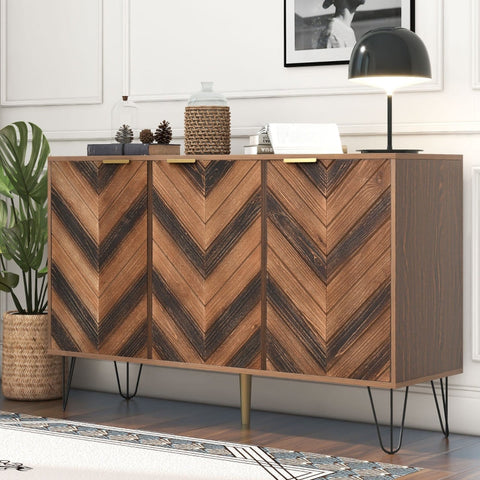 Rootz Stylish Sideboard - Storage Cabinet - Modern Credenza - Generous Storage Space - 120cm x 38cm x 76.5cm