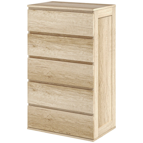Rootz Chest of Drawers 5-Drawer Storage - Dresser - Handless Design - Spacious Organization - 60cm x 38cm x 100cm