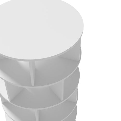 Rootz Rotating Shoe Rack - 5-Tier Organizer - Space-Saving Shelf - Easy Assembly - 115x60x60 cm White