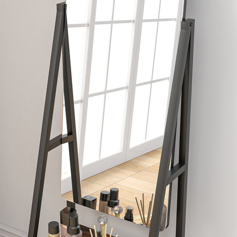 Rootz Standing Mirror - Full-Length Mirror - Floor Mirror - Adjustable Angles - 42cm x 37cm x 155cm