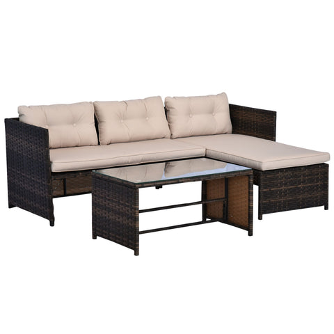 Rootz Garden Furniture Set - Patio Set - Outdoor Sofa Set - Comfort Seating - 124cm x 62cm x 62cm & Table 85cm x 50cm x 41cm