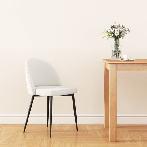 Rootz Set of 2 Dining Room Chairs - Scandinavian Kitchen Chairs - Velvet Padded Seats - Optimal Comfort - 49cm x 50cm x 77cm