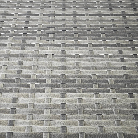 Rootz Garden Table - Balcony Table - Modern Design - Half-round - Polyrattan + Metal - Gray - 100x50x74 cm