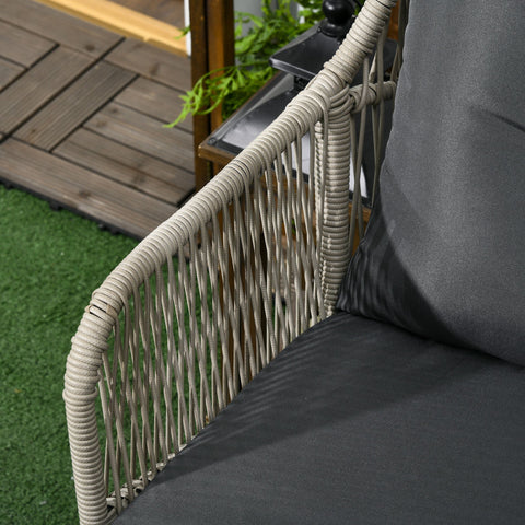 Rootz 3 Piece Wicker Garden Set - Patio Furniture - Outdoor Bistro Set - Cushioned Comfort - Chairs 57x68x88cm, Table Ø48x45cm