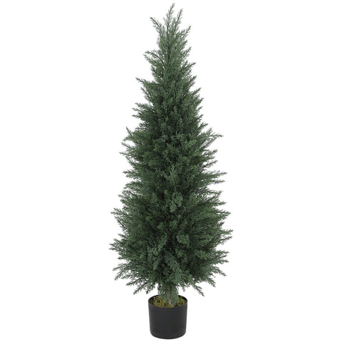 Rootz Cypress-Art Plant - Artificial Greenery - Faux Foliage - UV-Resistant - 40 x 120 cm with Pot