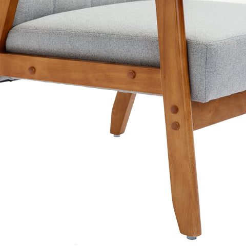 Rootz Leisure Chair - Mid-Century Modern Chair - Lounge Chair - Solid Wood - Linen Fabric - 71cm x 64.5cm x 77cm