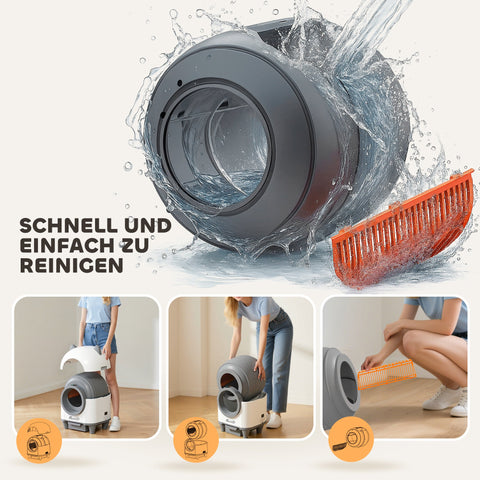 Rootz Self-Cleaning Cat Toilet - Smart App Controlled Litter Box - Automatic Pet Waste System - App Control - 55.5 x 60 cm - 80L Capacity