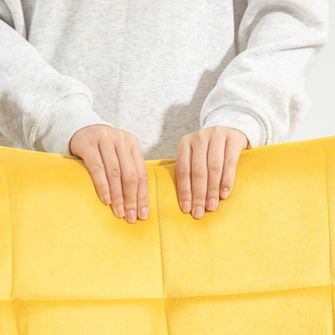 Rootz Rocking Chair - Velvet Chair - Steel Frame - Relaxation - 71 x 98 x 101 cm - Yellow Velvet Cover