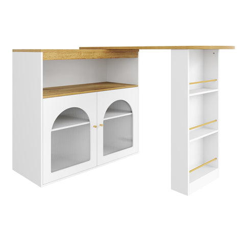 Rootz Extendable Bar Table - Rotating Dining Table - Space-Saving Table - Storage Solution - 138-193×39×105 cm