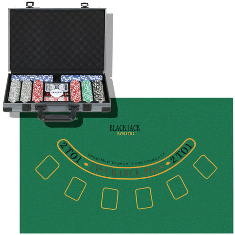 Rootz Poker Set - Poker Case - 400 Chips - Casino Games - 39.5cm x 28cm x 8cm - Organized Play - Texas Hold'em for Up to 10 Players
