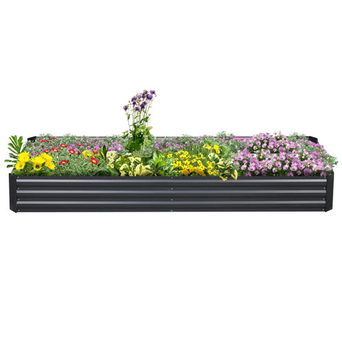 Rootz Steel verhoogd bed - tuinplanter - groentebed - roestbestendig - onkruidbestrijding - eenvoudige montage - 241 cm x 90,5 cm x 30 cm