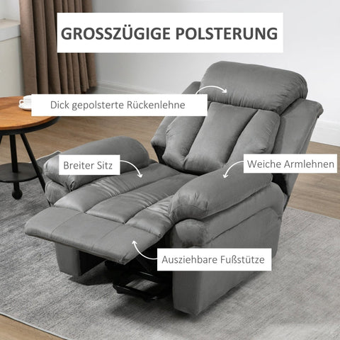 Rootz TV Armchair with Stand-Up Aid - Recliner Chair - Lift Chair - Ultimate Relaxation - Adjustable Recline - Easy Assembly - 93cm x 96cm x 105cm