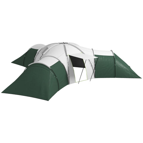 Rootz Camping Tent for 6-9 People - 4 Room Tents - Waterproof Tents - Ultimate Comfort - 615x615x225cm
