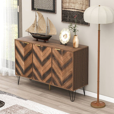 Rootz Stylish Sideboard - Storage Cabinet - Modern Credenza - Generous Storage Space - 120cm x 38cm x 76.5cm