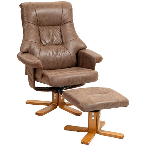 Rootz Swivel TV Armchair Set - Recliner - Lounge Chair - 135° Tilt - 78cm x 82.5cm x 109cm