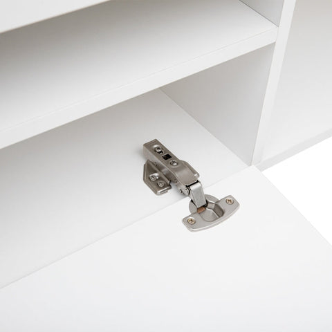 Rootz White Modern TV Cabinet - Entertainment Stand - Media Console - Ample Storage Space - 240L x 39W x 35H cm