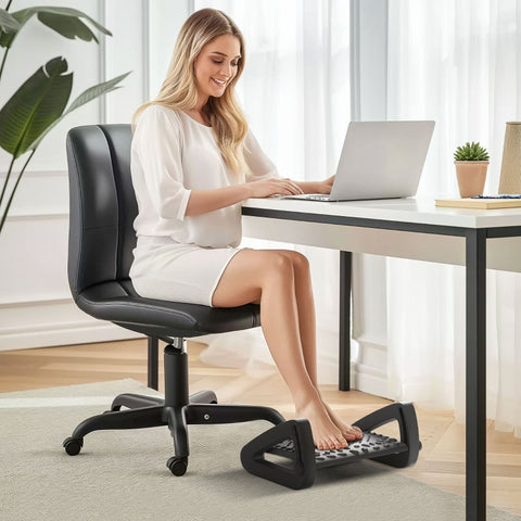 Rootz Ergonomic Desk Footrest - Footstool - Leg Support - Elevates Posture - 44cm x 32.5cm x 19cm
