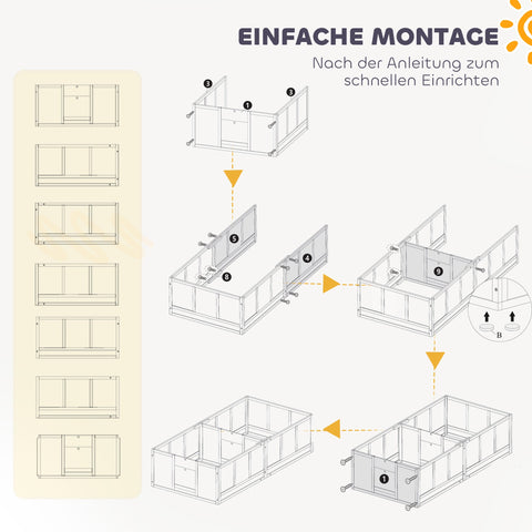 Rootz Puppy Crate for Dogs - Whelping Box - Dog Playpen - Safe Refuge - 164L x 80W x 48H cm