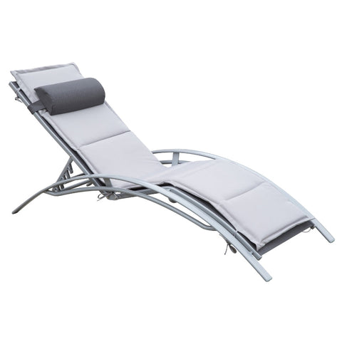 Rootz ligstoel - tuinligstoel - buitenfauteuil - ultiem comfort - 4-voudig verstelbare rugleuning - weerbestendige textielhoes - 170 cm x 64 cm x 82 cm - aluminium uitvoering