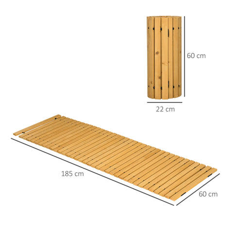 Rootz Garden Path Roll-Up - Wooden Strips - Solid Pine Pathway - Durable, Aesthetic, Anti-Slip - 185cm x 60cm