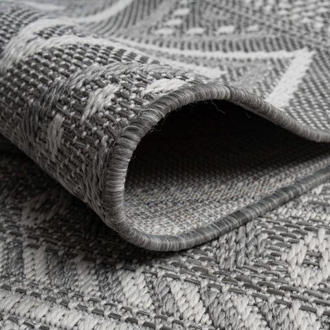 Flat-Weave Rug – Scandinavian Style – Geometric Pattern – Boho Chic – Indoor/Outdoor – Durable & Easy to Clean